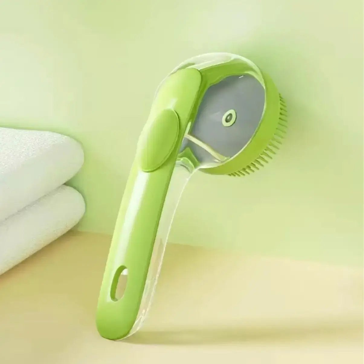 Dog Bath Brush, 2 in 1 Pet Bath Brush Soft Dog Scrubber for Bath with Built-In Shampoo Dispenser for Long Short Haired Dogs Cats Shower