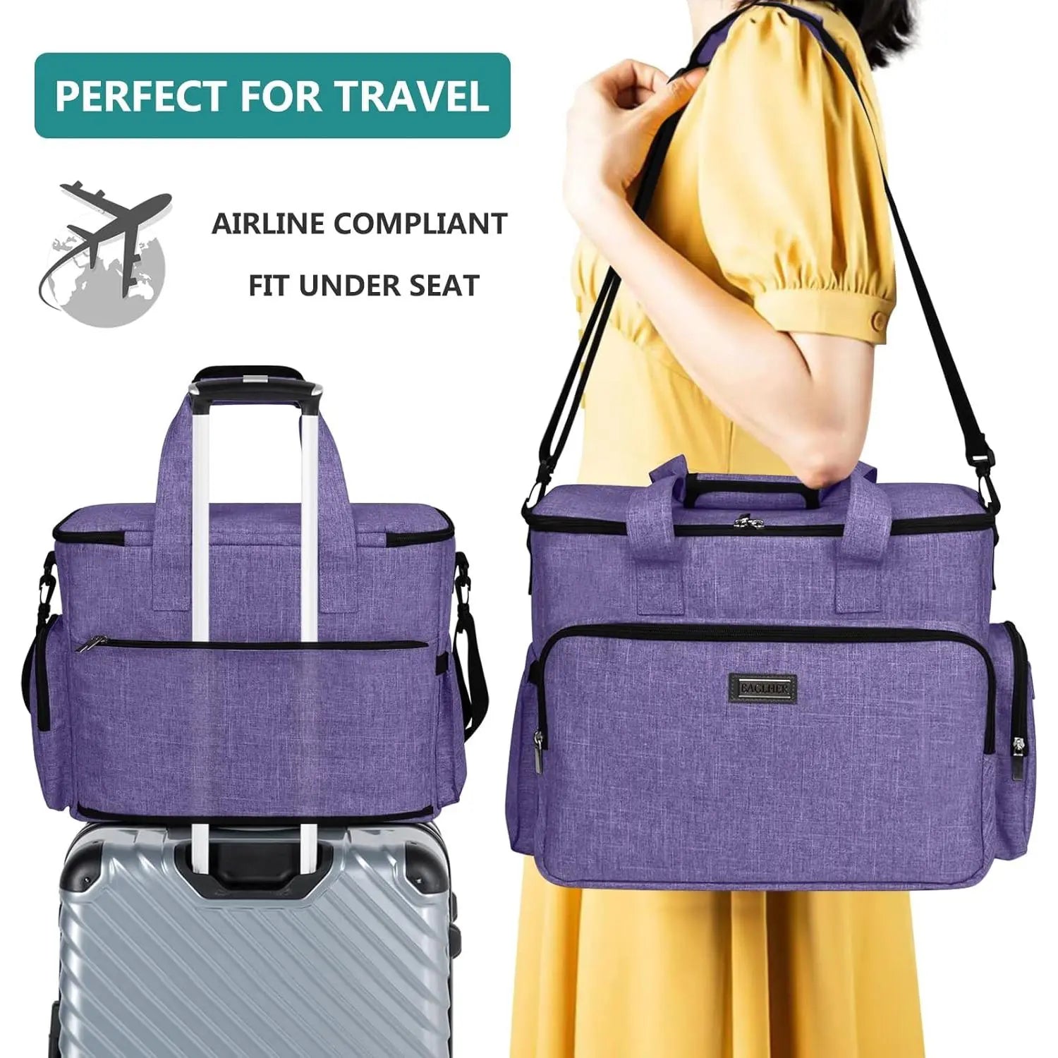 Premium Pet Travel Handbag for Weekend Getaways, Compliant with Aviation Standards, Includes 2 Food Containers and 2 Foldable Silicone Bowls
