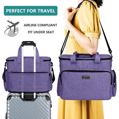 Premium Pet Travel Handbag for Weekend Getaways, Compliant with Aviation Standards, Includes 2 Food Containers and 2 Foldable Silicone Bowls
