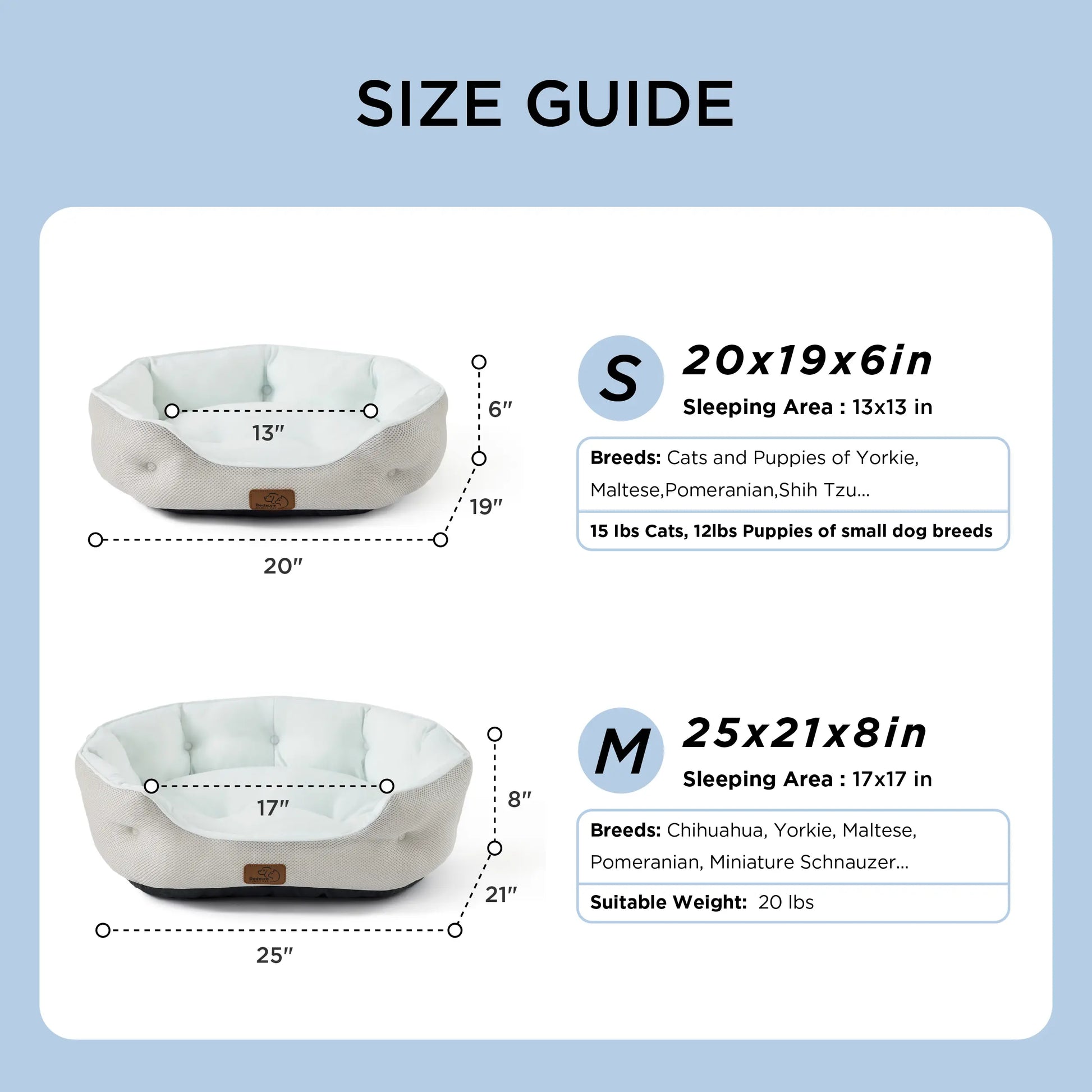 Bedsure Cooling Pet Beds for Small Dogs and Indoor Cats - Q-MAX>0.4 Washable Round Bed with Slip-Resistant Bottom for Puppies and Kittens