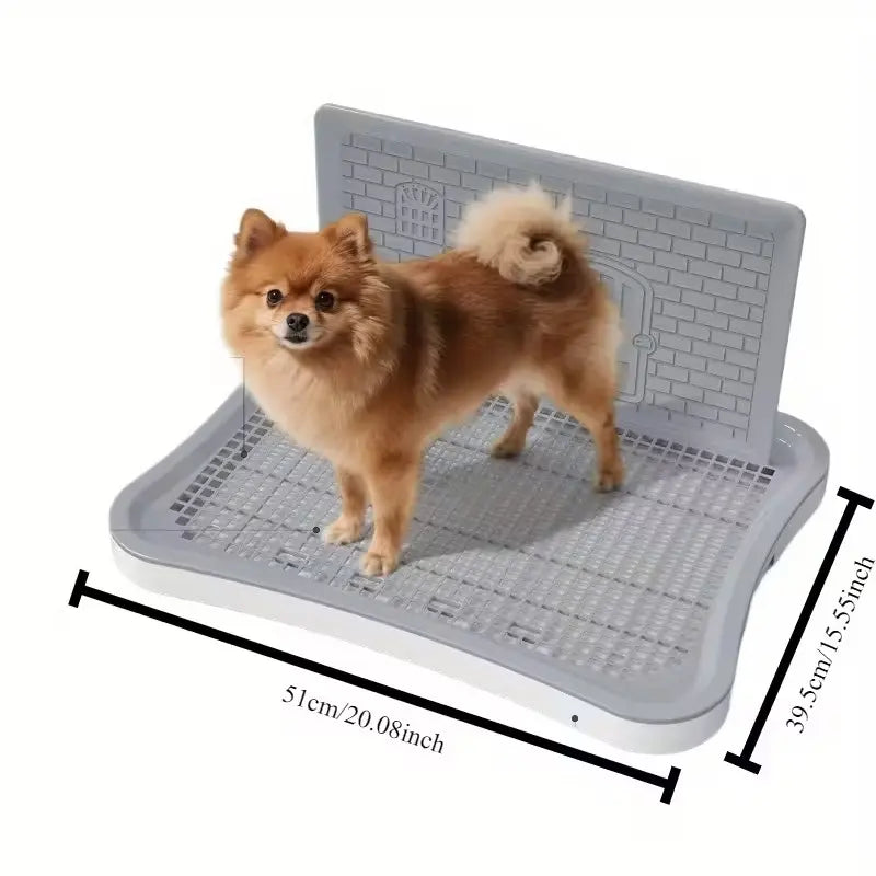 Pee Pad Holder, Indoor Dog Potty for Dogs, Puppy Pad Holder, Puppy Potty Training Tray with Splash Wall & Center Post