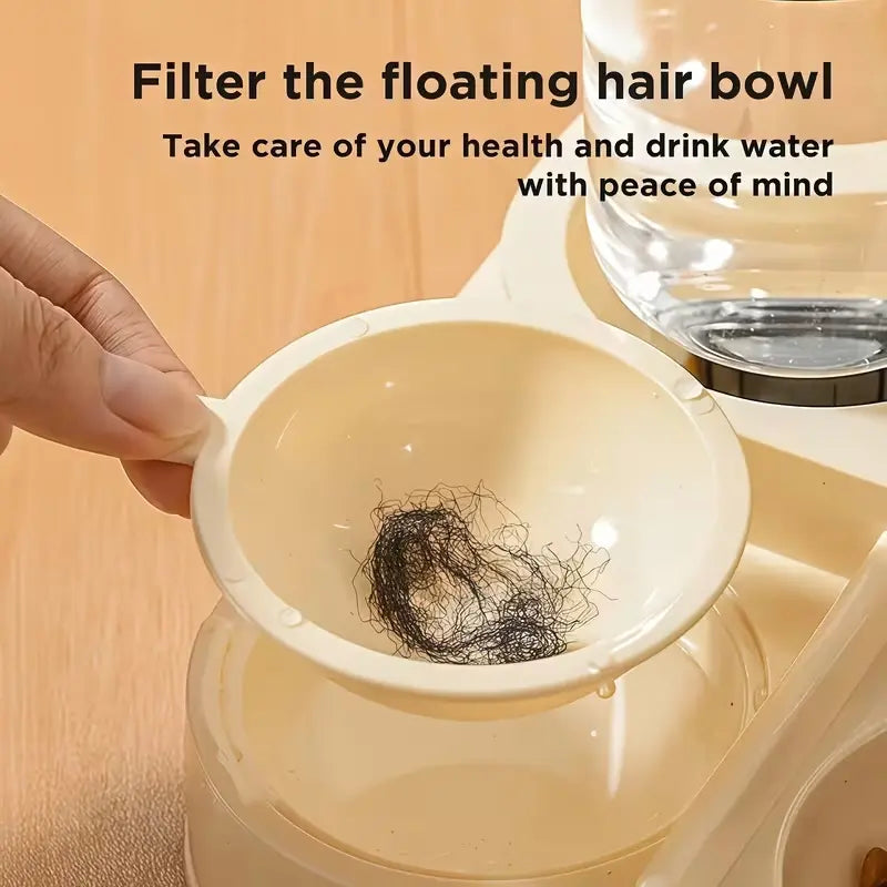 Large Capacity Automatic Cat Feeder and Water Dispenser with Dry-Wet Separation, Durable Transparent Plastic, Battery-Free Design, Suitable for Cats and Dogs