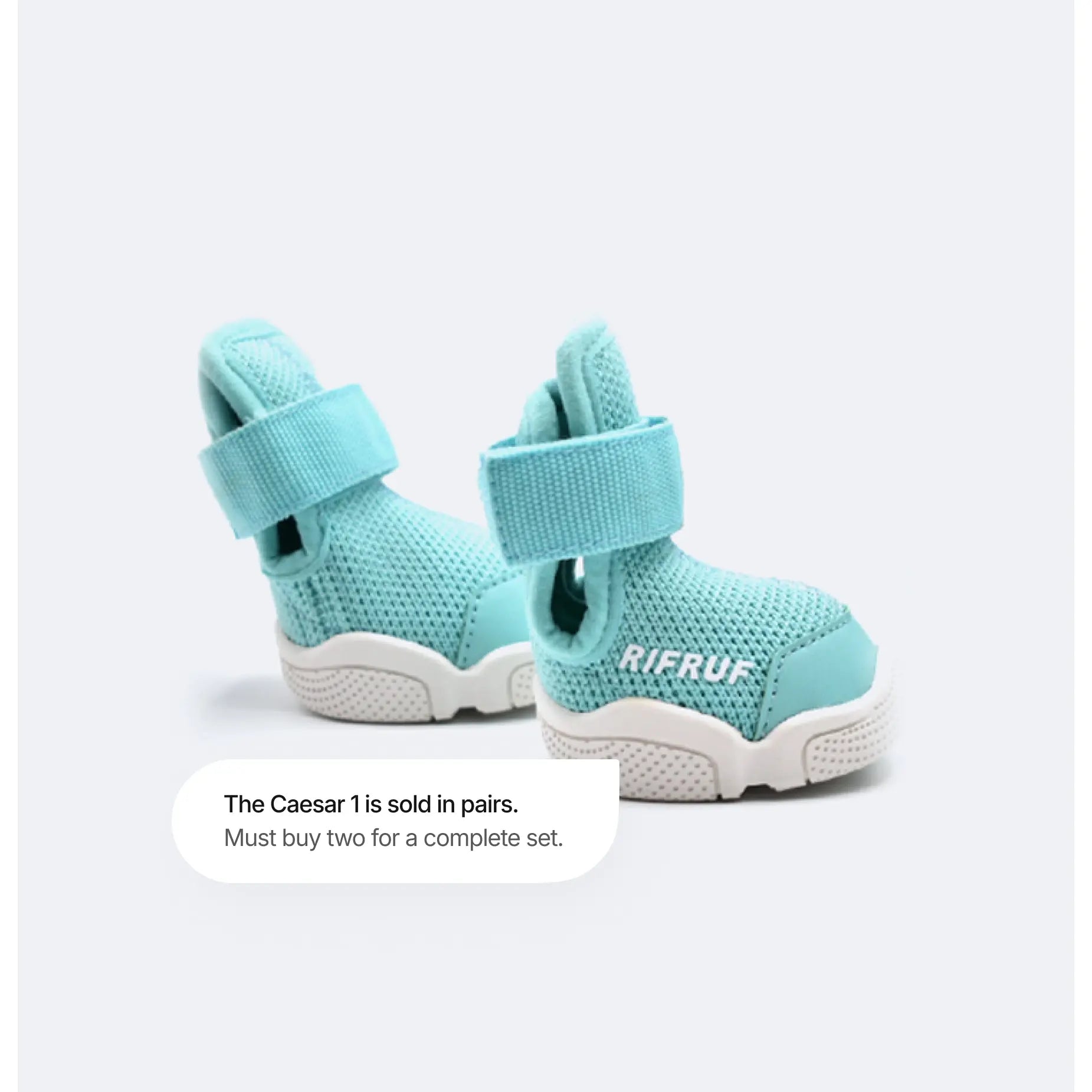 Rifruf Breathable Non-Slip Pet Sneakers - Set of 2 Lightweight Paw Protection Footwear for Dogs and Cats
