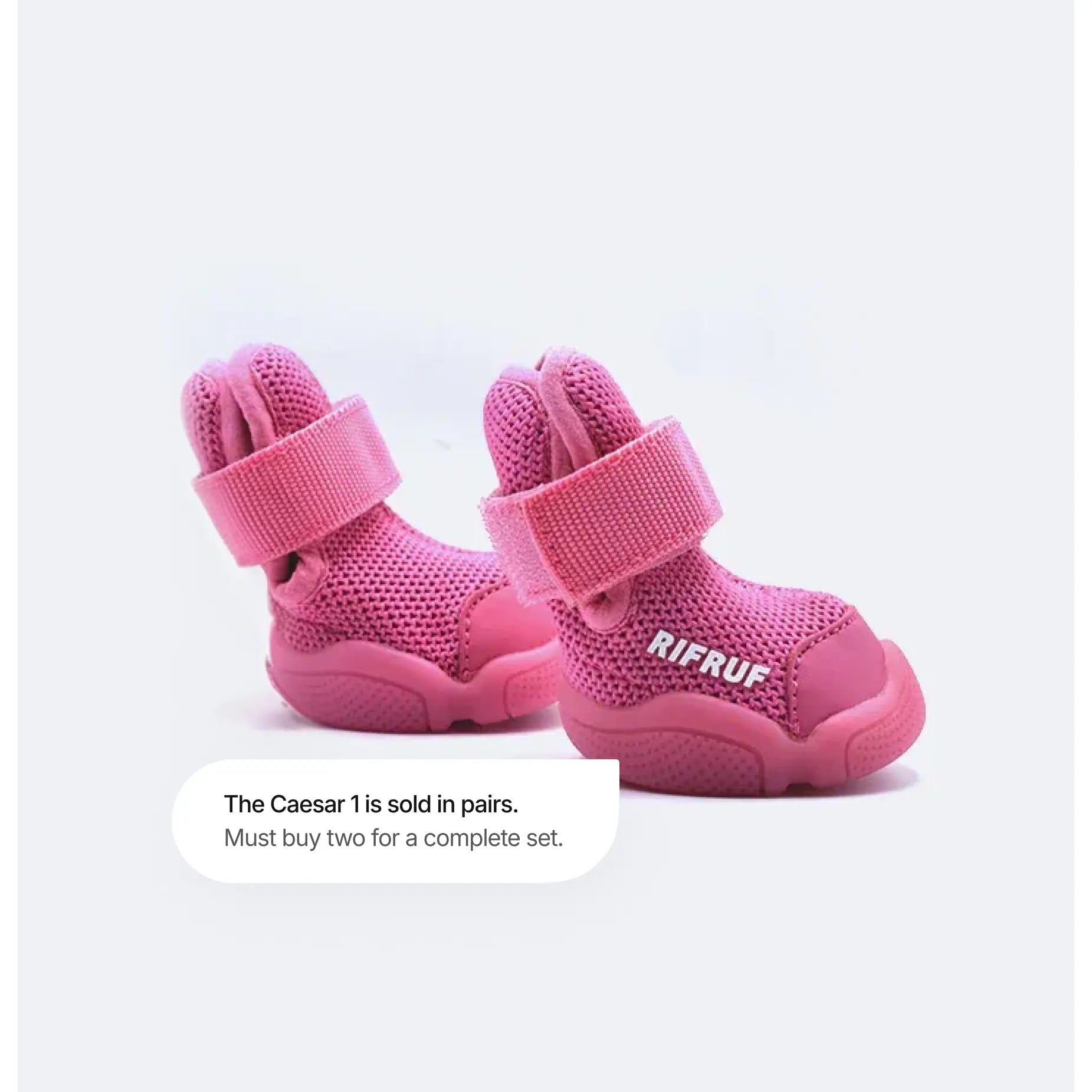 Rifruf Breathable Non-Slip Pet Sneakers - Set of 2 Lightweight Paw Protection Footwear for Dogs and Cats