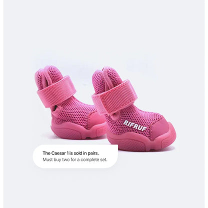 Rifruf Breathable Non-Slip Pet Sneakers - Set of 2 Lightweight Paw Protection Footwear for Dogs and Cats