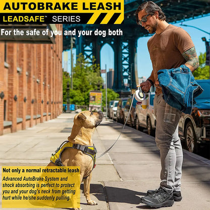 Fida Retractable Dog Leash with Autobrake Technology, 16 Ft Heavy Duty Design for Large and Medium Dogs, Tangle-Free, One-Hand Control, and Soft Grip